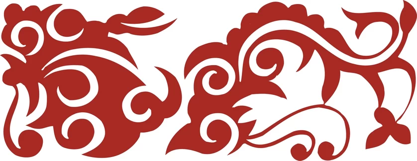 中国风中式传统喜庆民俗人物动物窗花剪纸插画边框AI矢量PNG素材【639】